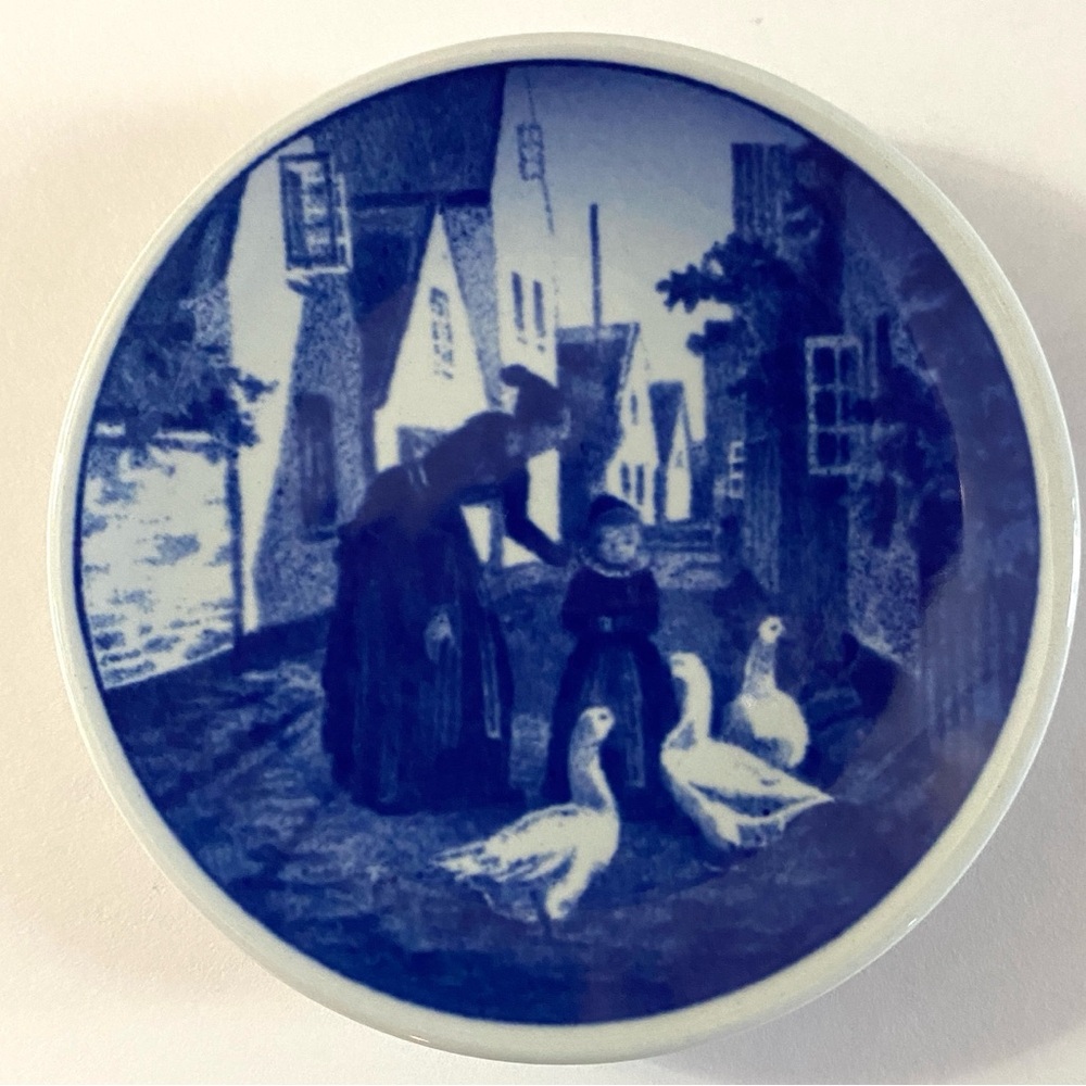 Vintage Royal Copenhagen Dragor, Amager Mini Trinket Tray Plate Blue